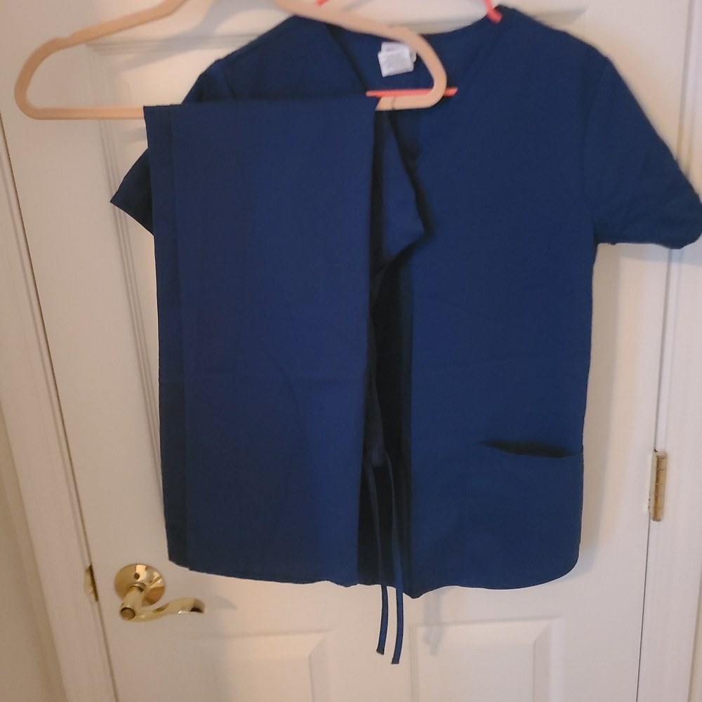 Women’s Navy Blue Scrub Top and Pants Set